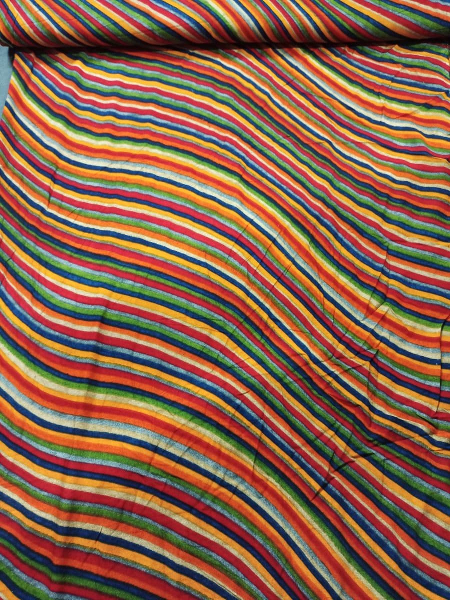 "Utsav" Multi-Color Rainbow Stripe Fabric