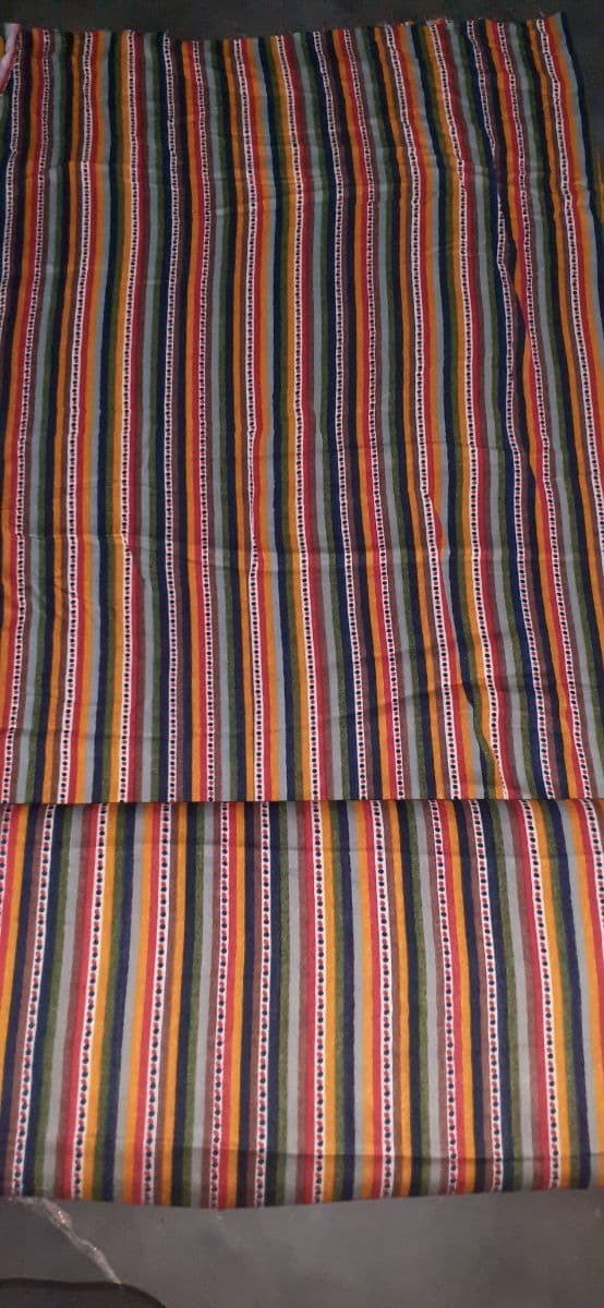 Bohemian Textured Rayon Multi-Stripe Fabric
