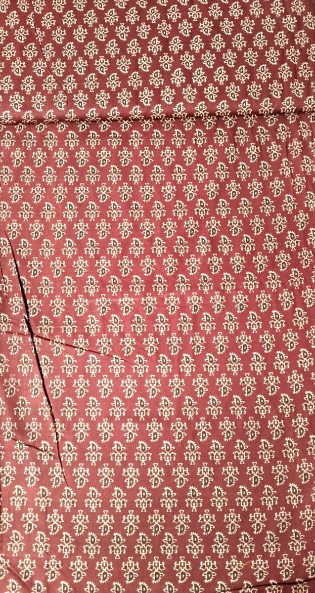 Traditional Madder Red Booti Print Fabric