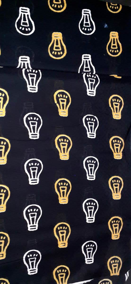 Lightbulb Patterned Cotton Febric