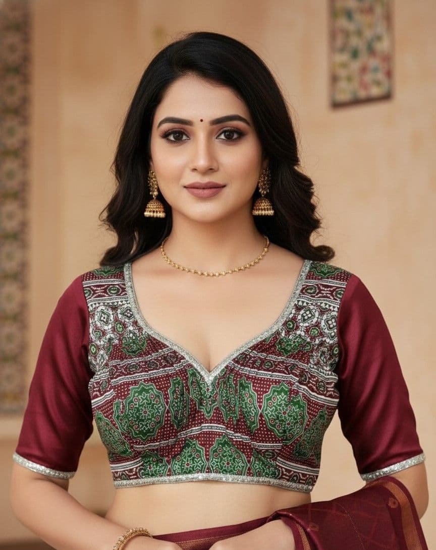 Silk Blend Heritage Print Blouse